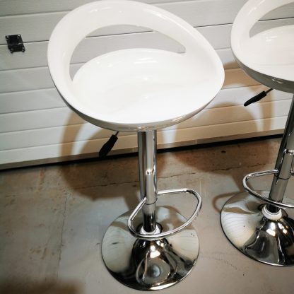 White Adjustable Bar Stools - Image 3