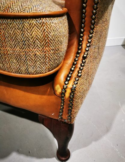 Leather & Tweed Armchair - Image 8