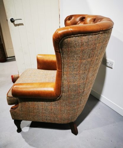 Leather & Tweed Armchair - Image 5