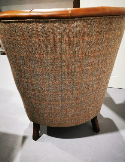 Leather & Tweed Armchair - Image 6