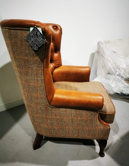 Leather & Tweed Armchair - Image 4