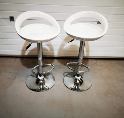 White Adjustable Bar Stools