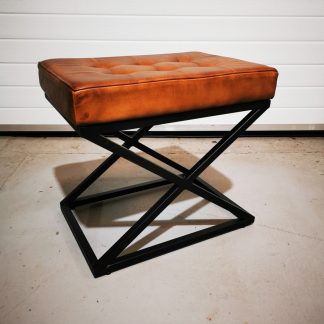 Tan Leather Ottoman