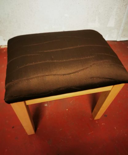 Brown Fabric Stool - Image 2