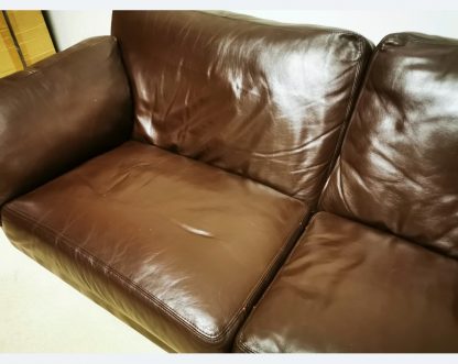Brown 4 Seater Leather Sofa - Image 5