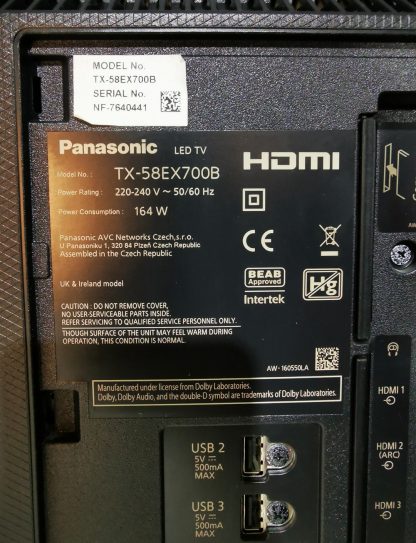 58" Panasonic LED Television - Image 4
