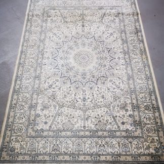 Cream, Light Grey and Blue Rug