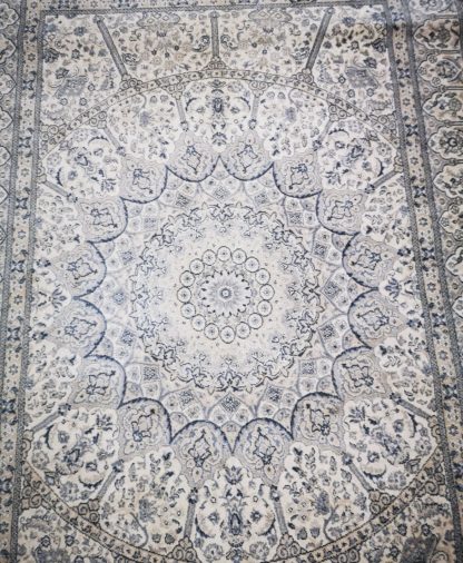 Cream, Light Grey and Blue Rug - Image 3