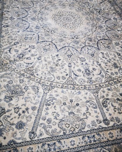 Cream, Light Grey and Blue Rug - Image 2
