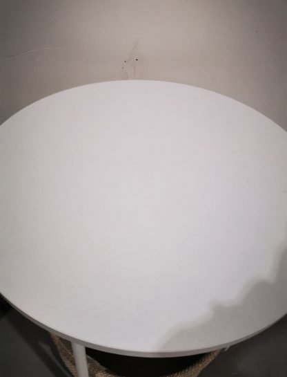 2x White VASAGLE Round End Tables with Fabric Basket - Image 8