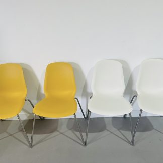 2x White and 2x Yellow IKEA BRORINGE Chairs