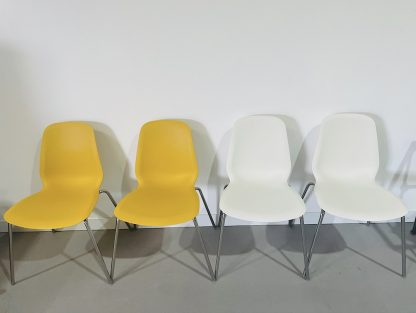 2x White and 2x Yellow IKEA BRORINGE Chairs