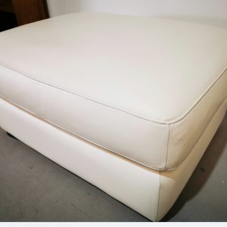 White Leather Footstool