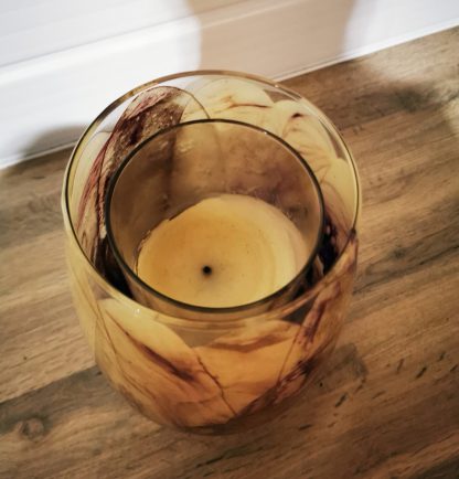 Glass Vase with Candle Inside - Image 2