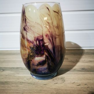 Glass Vase with Candle Inside