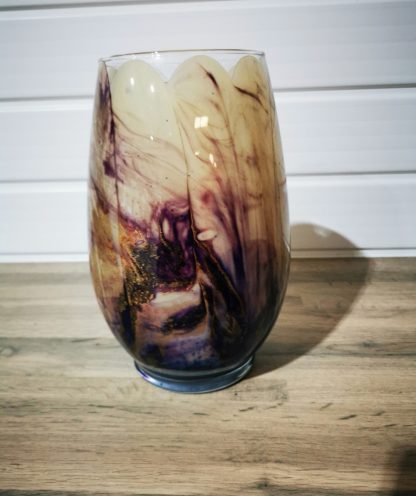 Glass Vase with Candle Inside