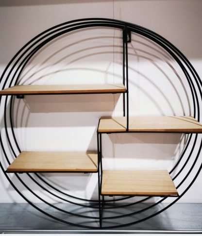 Black Metal Circular Shelf