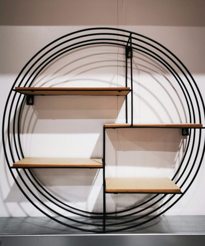 Black Metal Circular Shelf - Image 2