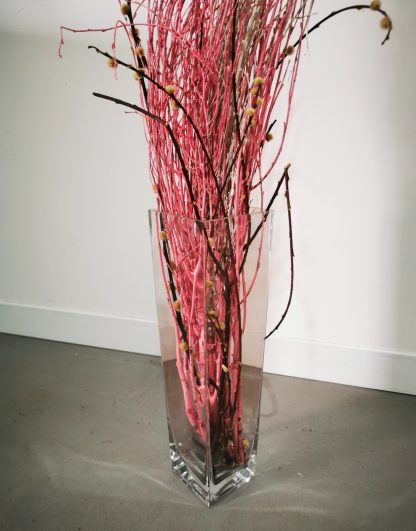Glass Vase with Pink Decoration - Image 2