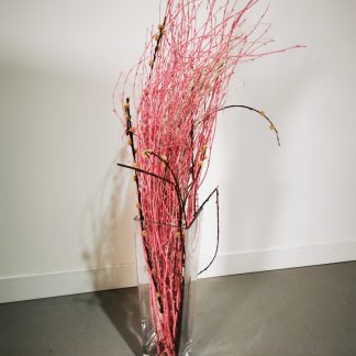 Glass Vase with Pink Decoration
