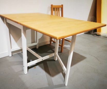 Ikea PINNTORP drop Leaf table with two chairs and cushion pads. - Image 6