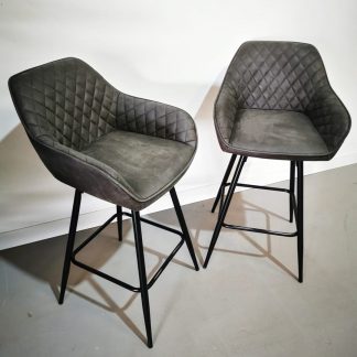Pair Of Dark Grey Bar Stools