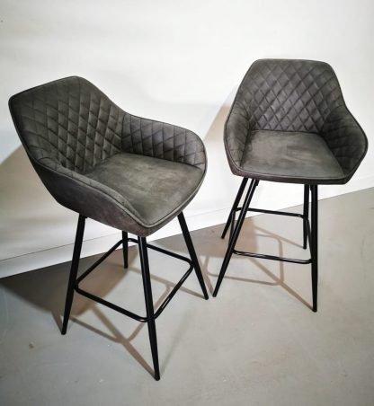 Pair Of Dark Grey Bar Stools