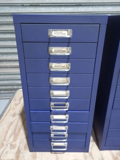 3x Bisley 10 Drawer Blue Filing Cabinets - Image 2