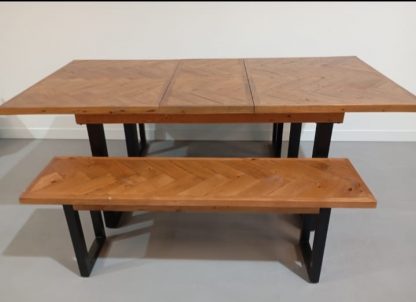 Extending Dining Table with 2 Benches