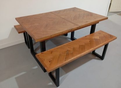 Extending Dining Table with 2 Benches - Image 3