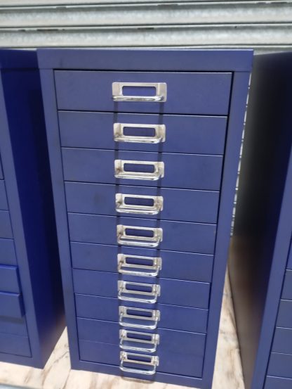 3x Bisley 10 Drawer Blue Filing Cabinets - Image 3