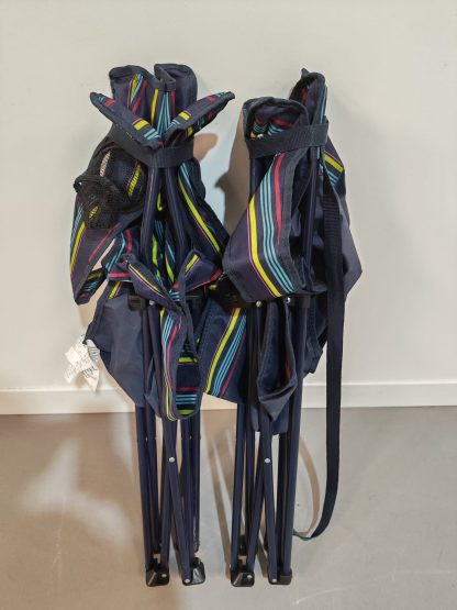 2x Striped Camping Chairs - Image 2