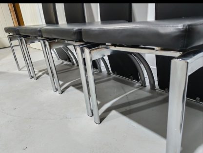 Black Faux Leather Dining Chairs - Image 9