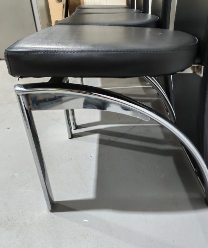 Black Faux Leather Dining Chairs - Image 8