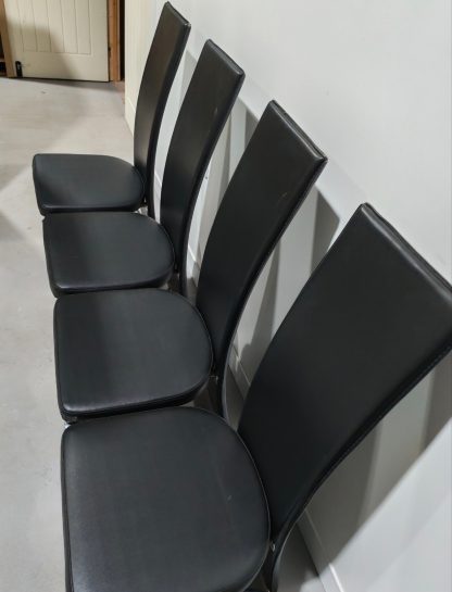 Black Faux Leather Dining Chairs - Image 6