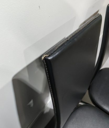Black Faux Leather Dining Chairs - Image 7