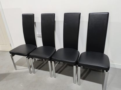 Black Faux Leather Dining Chairs