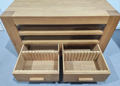 Solid Oak TV Stand with Drawers - Image 4