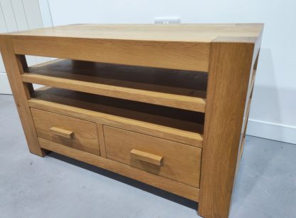 Solid Oak TV Stand with Drawers - Image 3