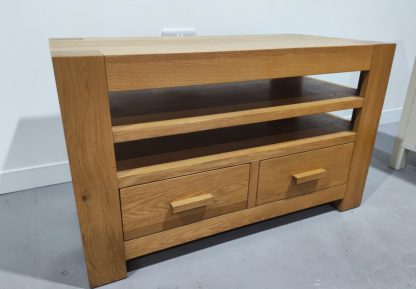 Solid Oak TV Stand with Drawers - Image 2