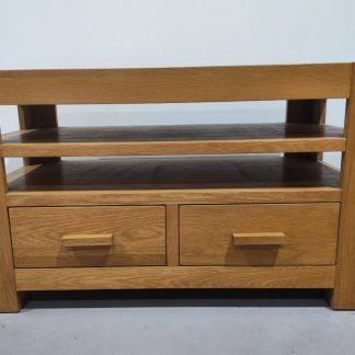 Solid Oak TV Stand with Drawers