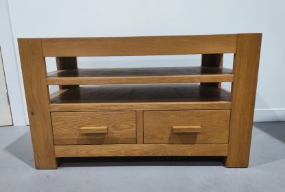 Solid Oak TV Stand with Drawers