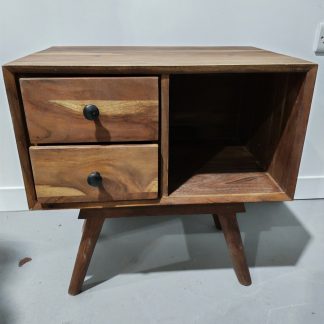 Wooden Side Table with Drawers
